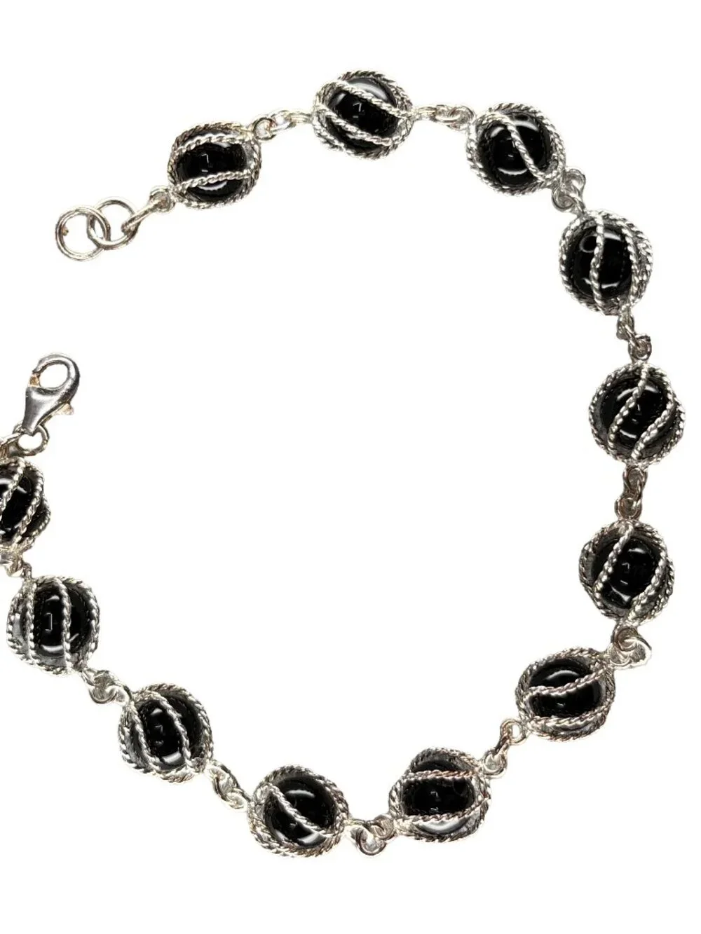 925 Sterling Silver Bead Bracelet 6.9